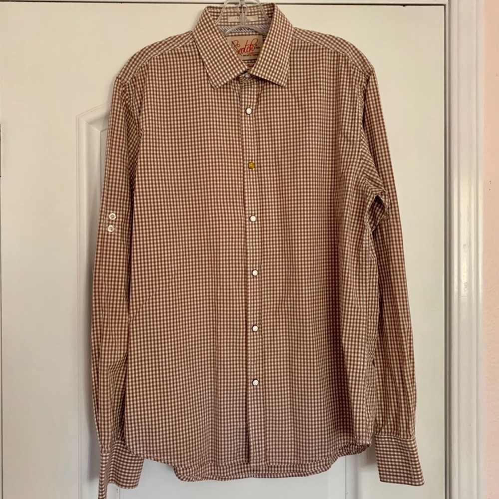 Scotch & Soda Buttondown Brown Gingham